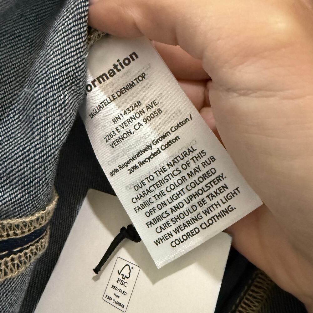 New Reformation Tagliatelle Denim Top - Picture 4 of 6